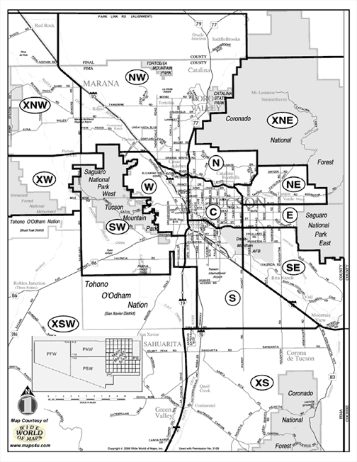 Tucson Real Estate Area Boundaries